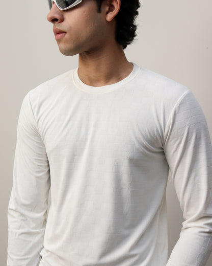 Textured Stretch F/S - White
