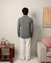 Lycra Textured Lines Shirt - Steel Grey