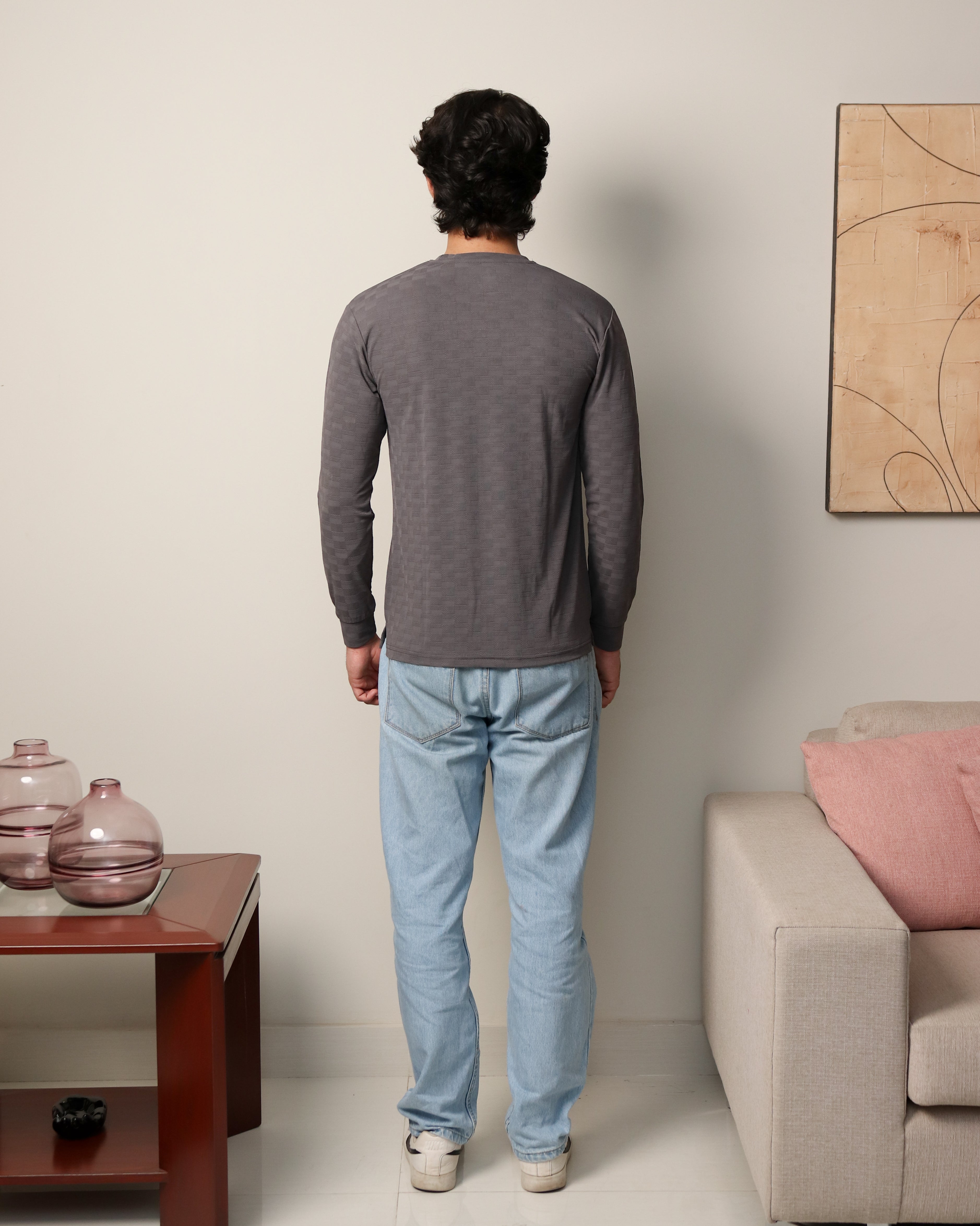 Textured Stretch F/S - Taupe Grey