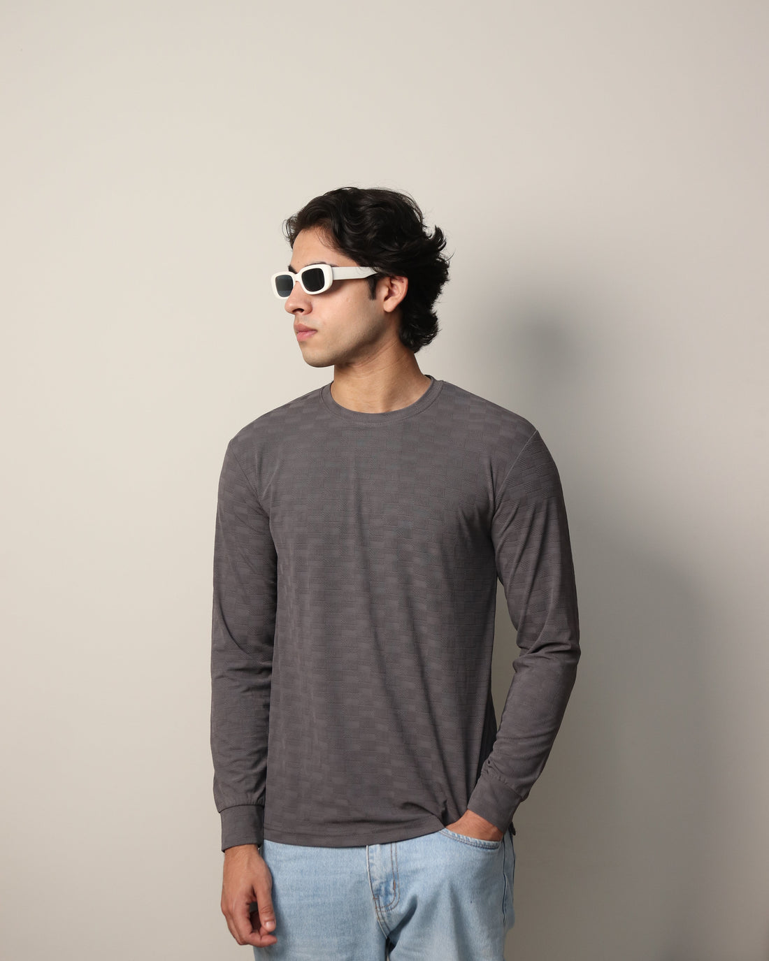 Textured Stretch F/S - Taupe Grey