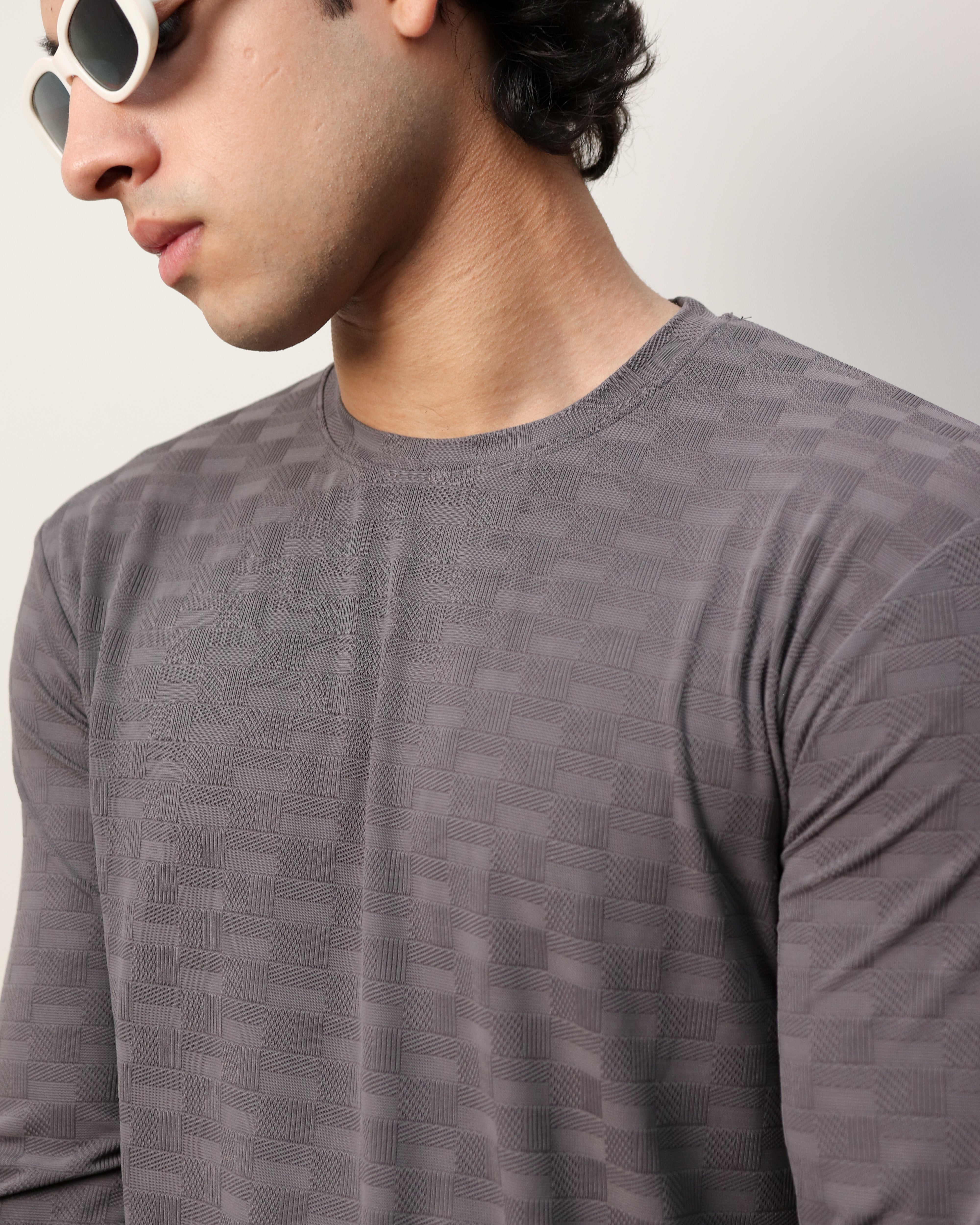 Textured Stretch F/S - Taupe Grey