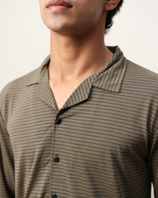 Lycra Textured Lines Shirt - Olive