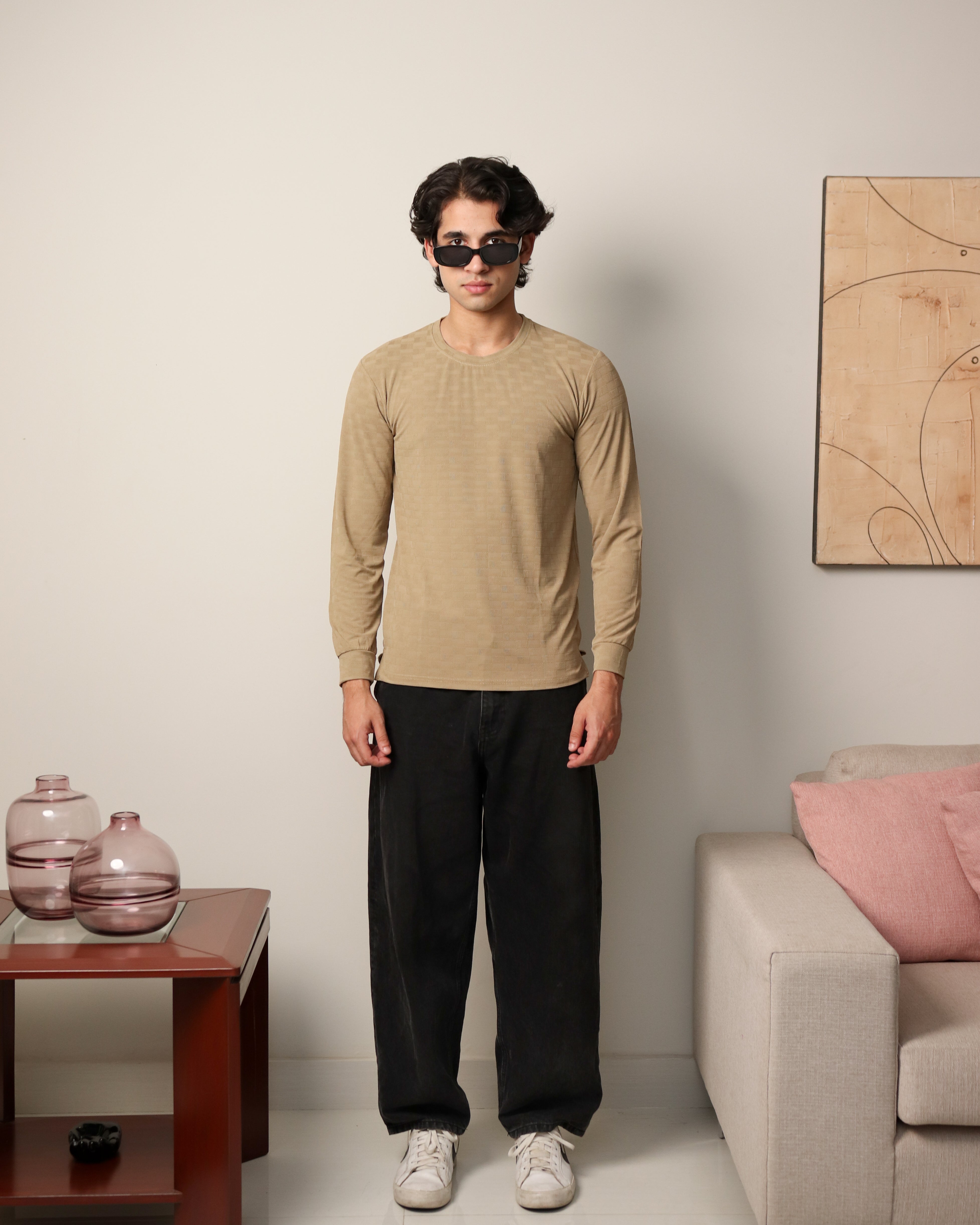 Textured Stretch F/S - Sand Beige