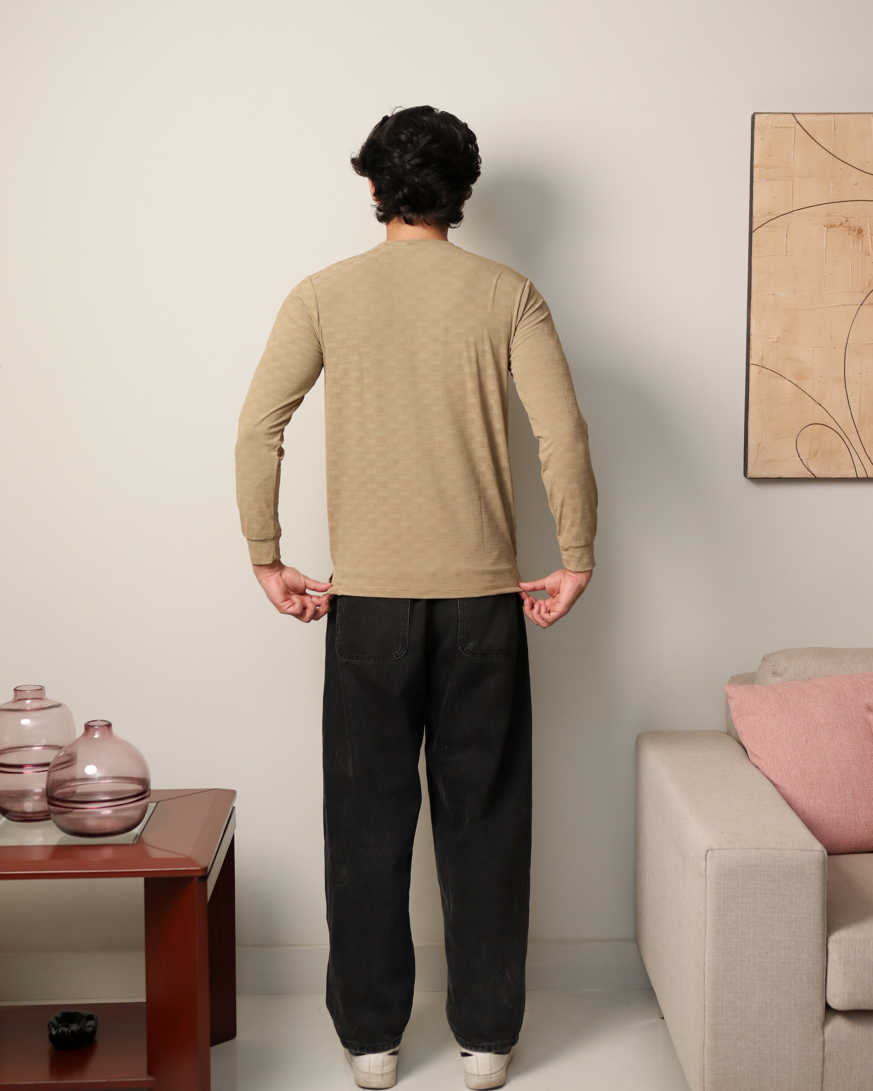 Textured Stretch F/S - Sand Beige