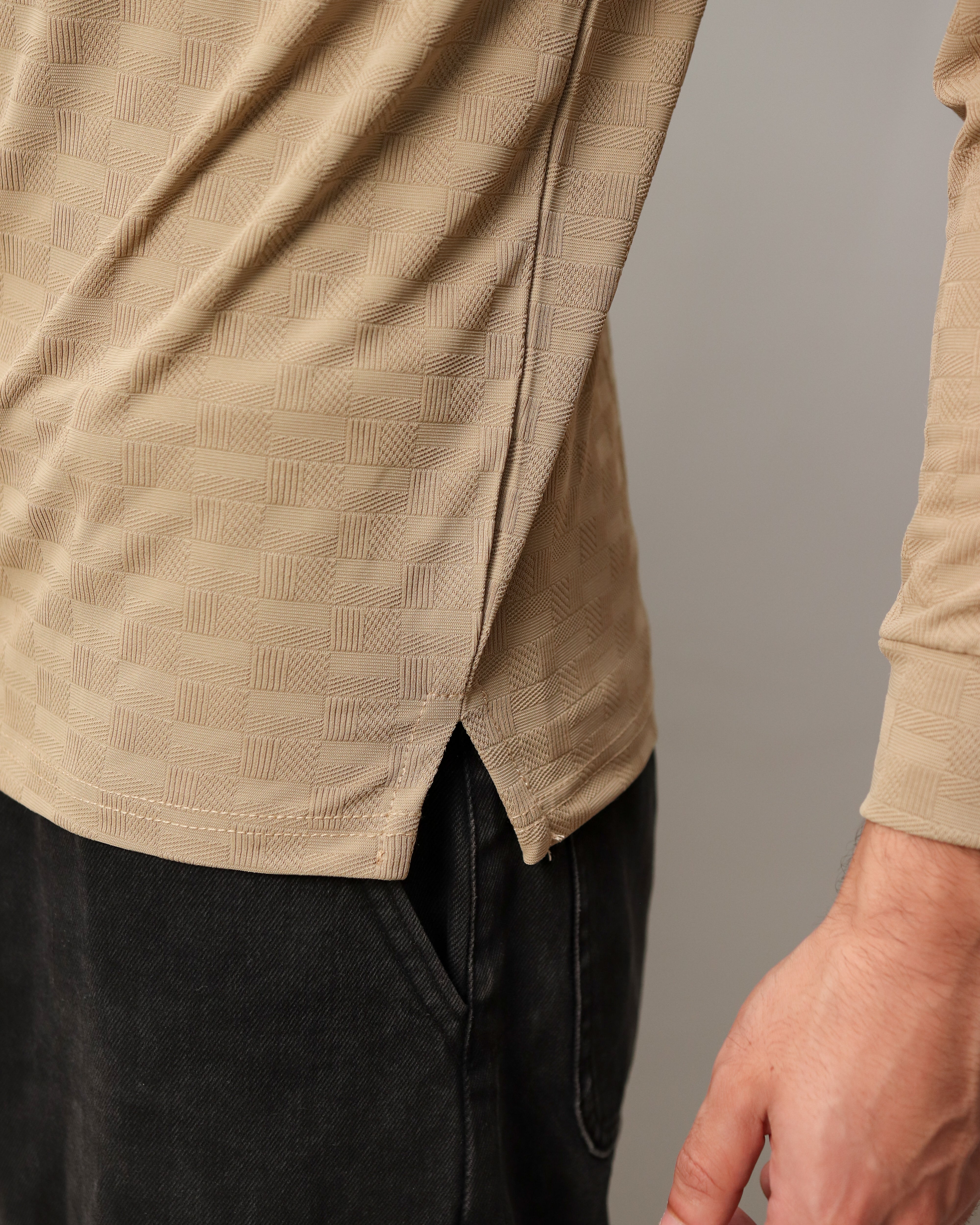 Textured Stretch F/S - Sand Beige