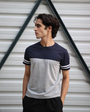 Grey Navy Panel Tee - Surteez