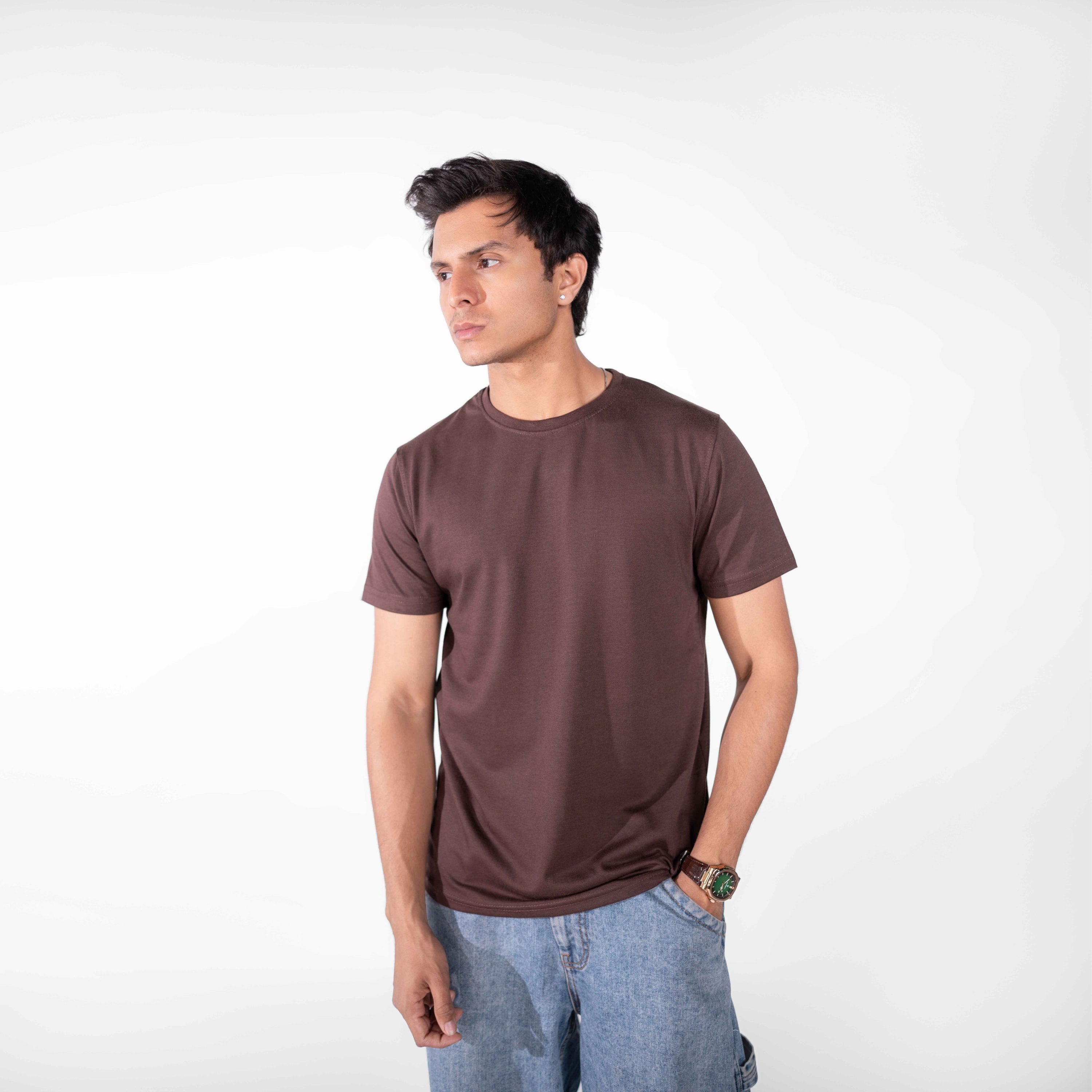 Dark Brown Basic Tee