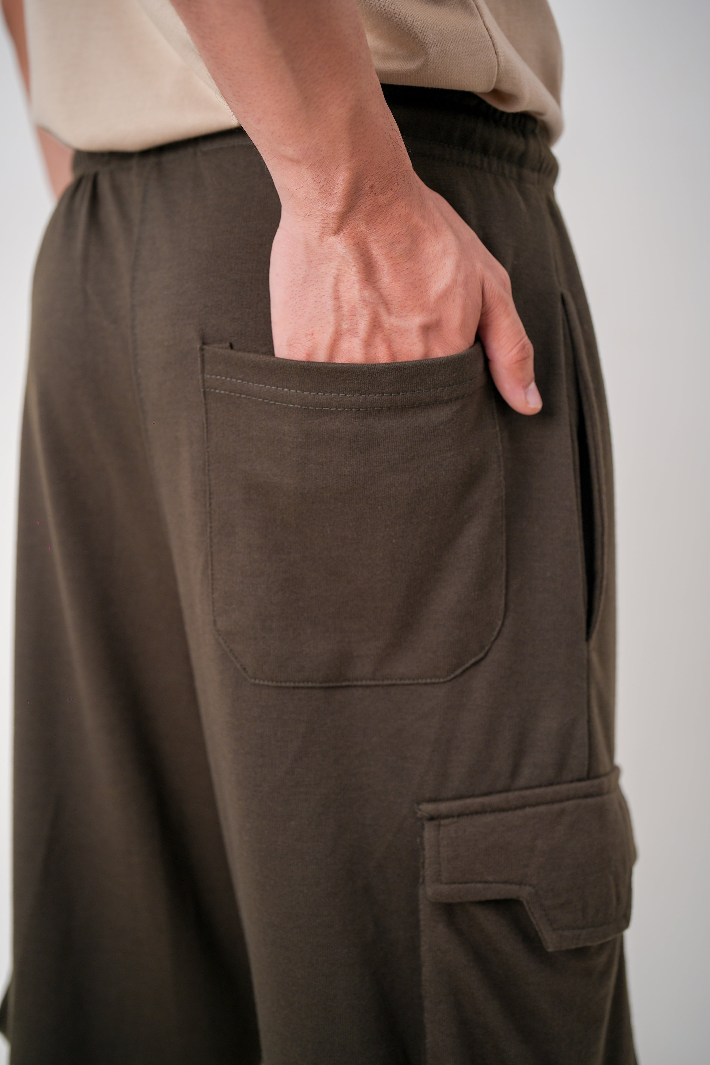 Olive Cargo Baggy Trouser