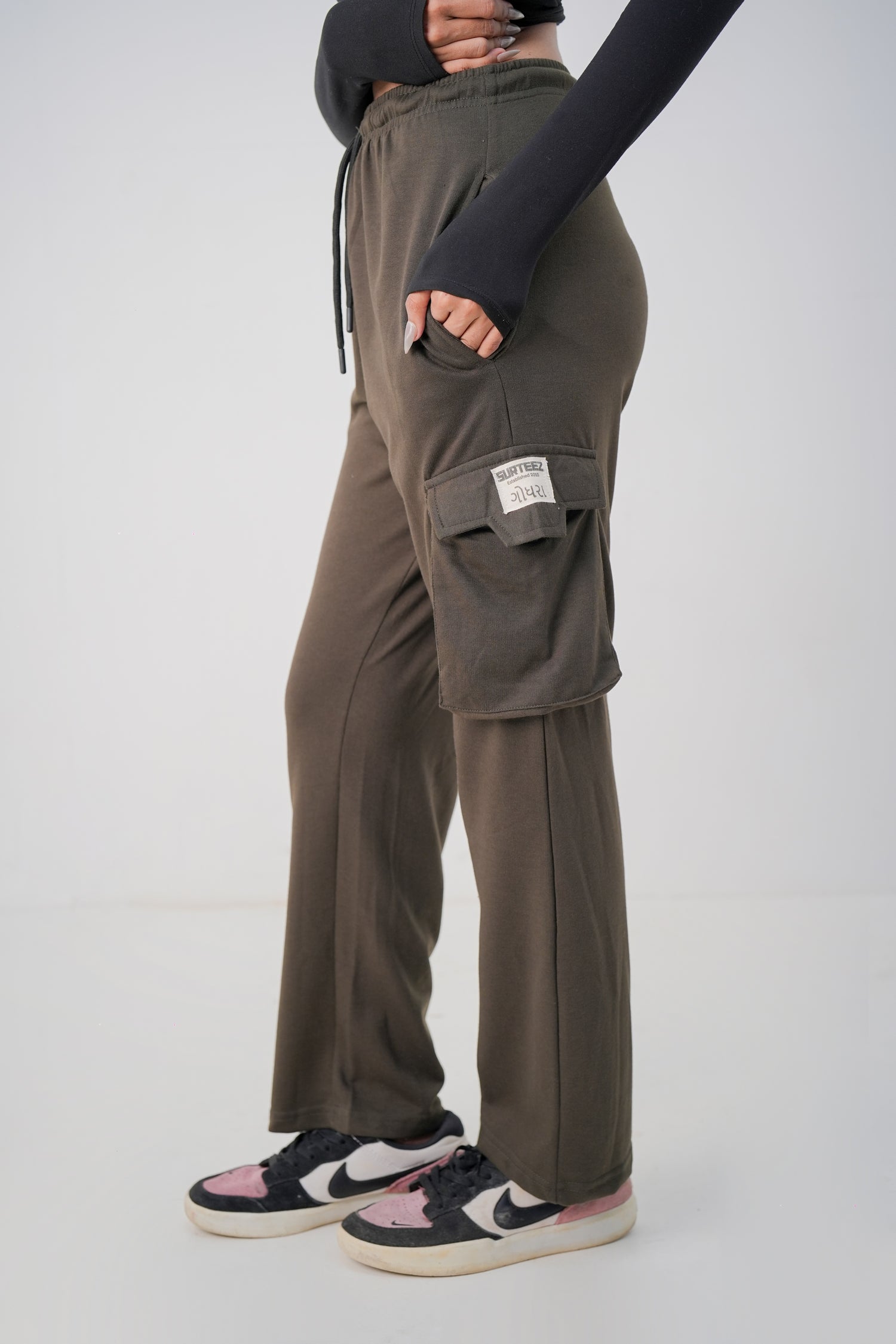 Olive Cargo Baggy Trouser