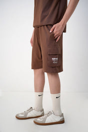 Brown Terry Cargo Shorts