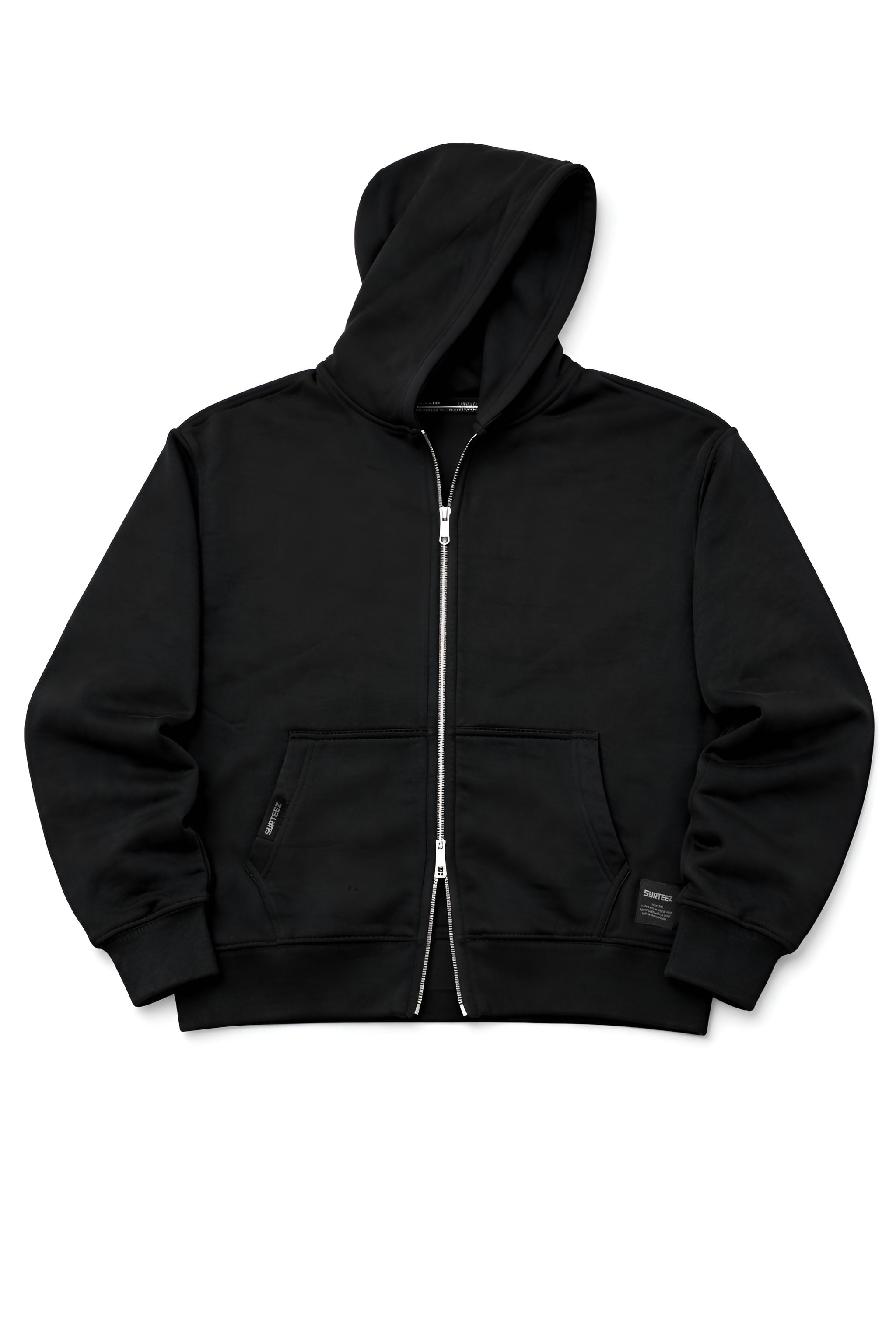 Black Oversize Zipper Hoodie
