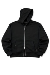 Black Oversize Zipper Hoodie