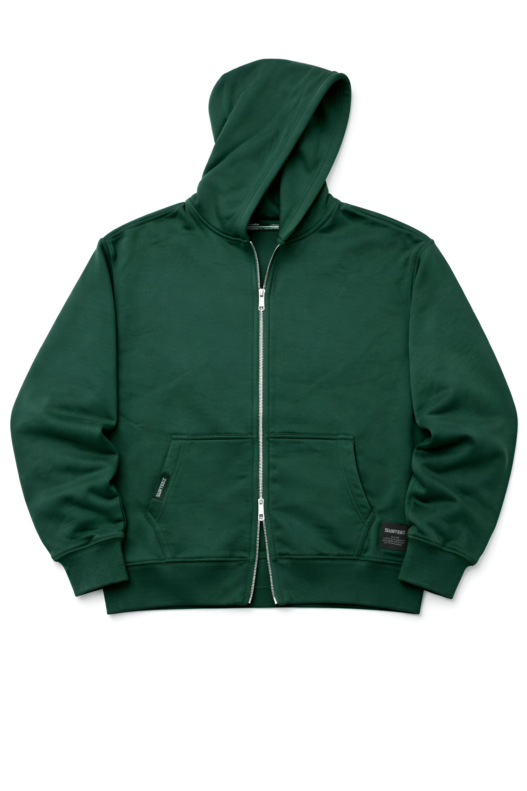 Bottle Green Oversize Zipper Hoodie