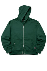 Bottle Green Oversize Zipper Hoodie