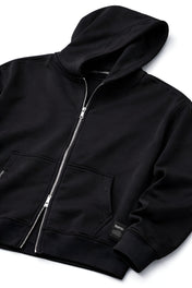 Black Oversize Zipper Hoodie