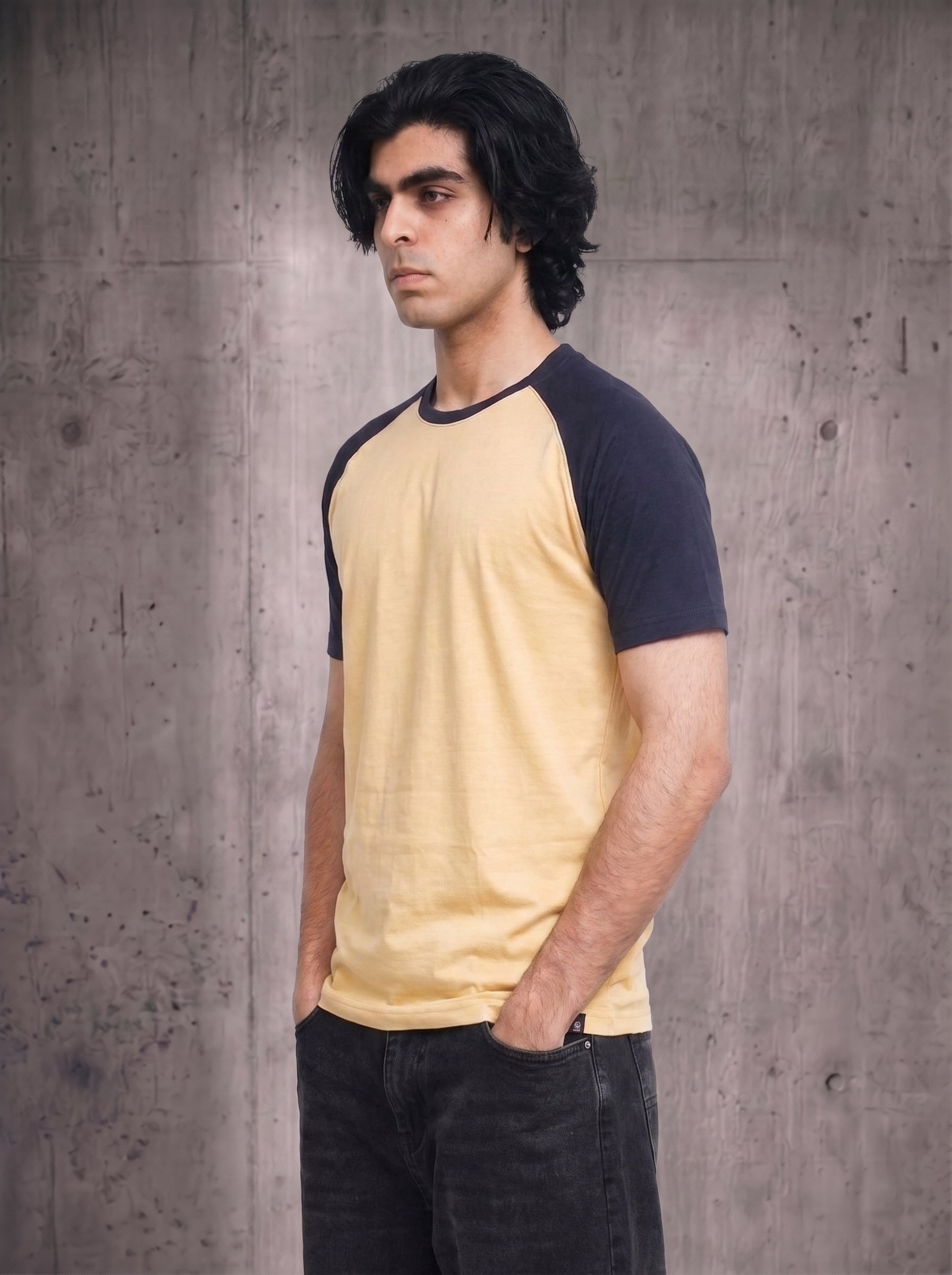 Khaki Navy Raglan