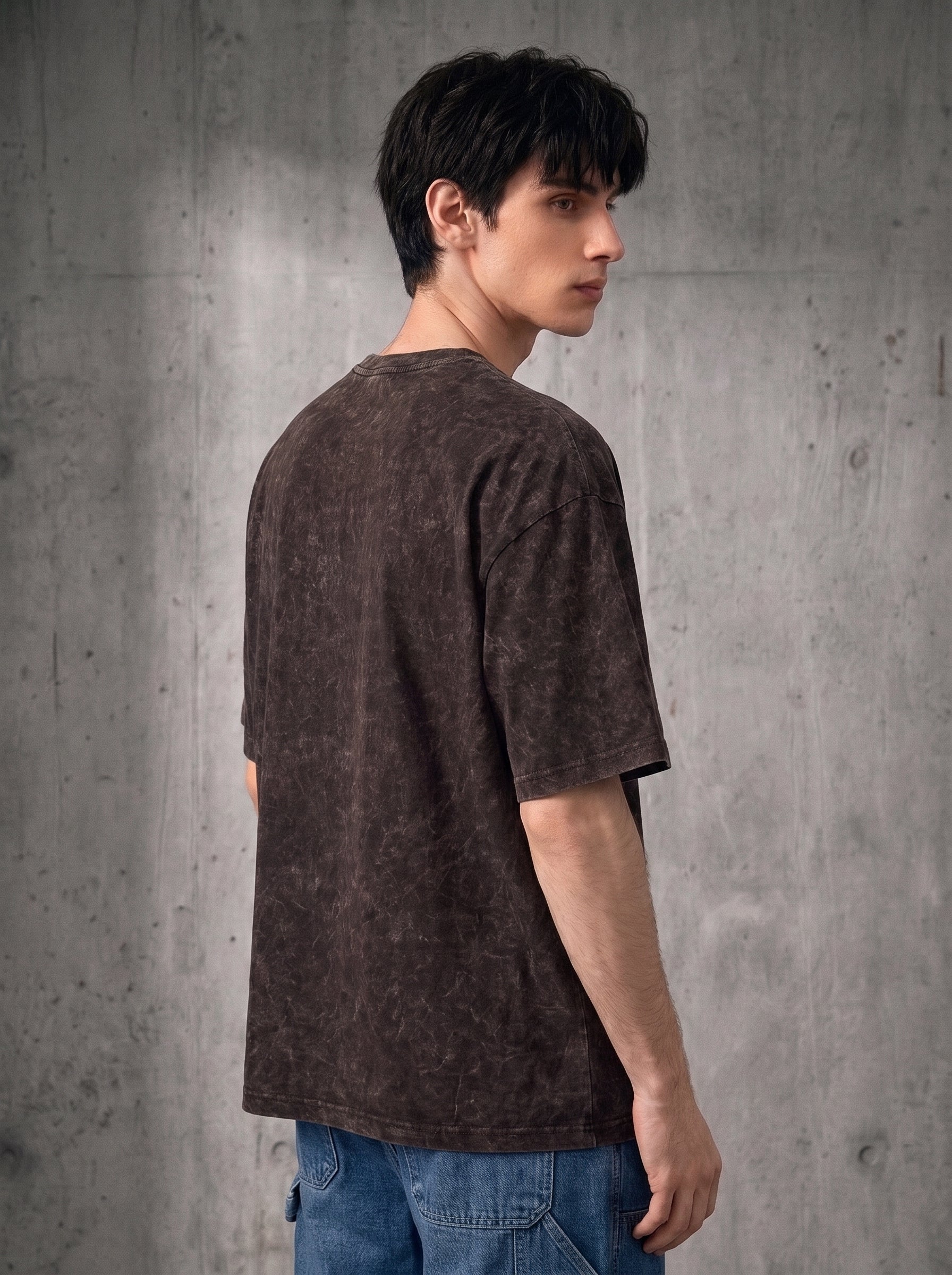 Washed Oversized Dark Brown