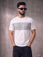 Grey White Colorblock Tee