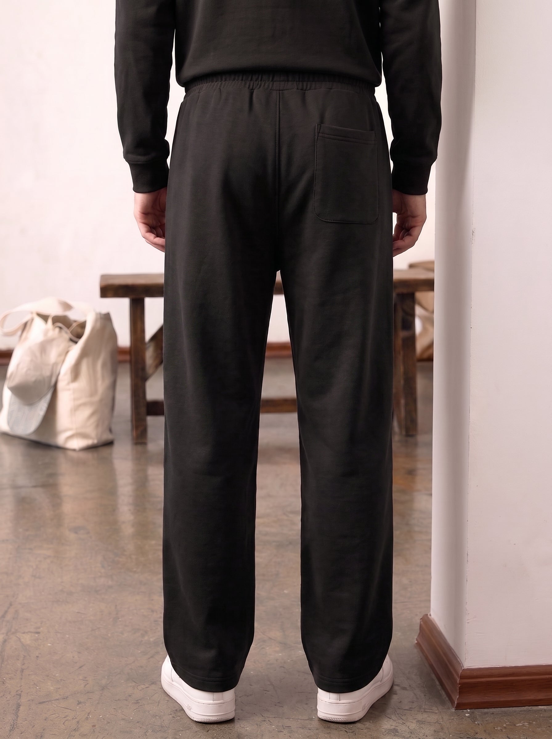 Black Half Zipper Tracksuit