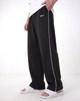 Black Baggy Piping Trouser