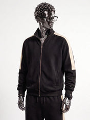 Black Mock Neck Zipper Tracksuit