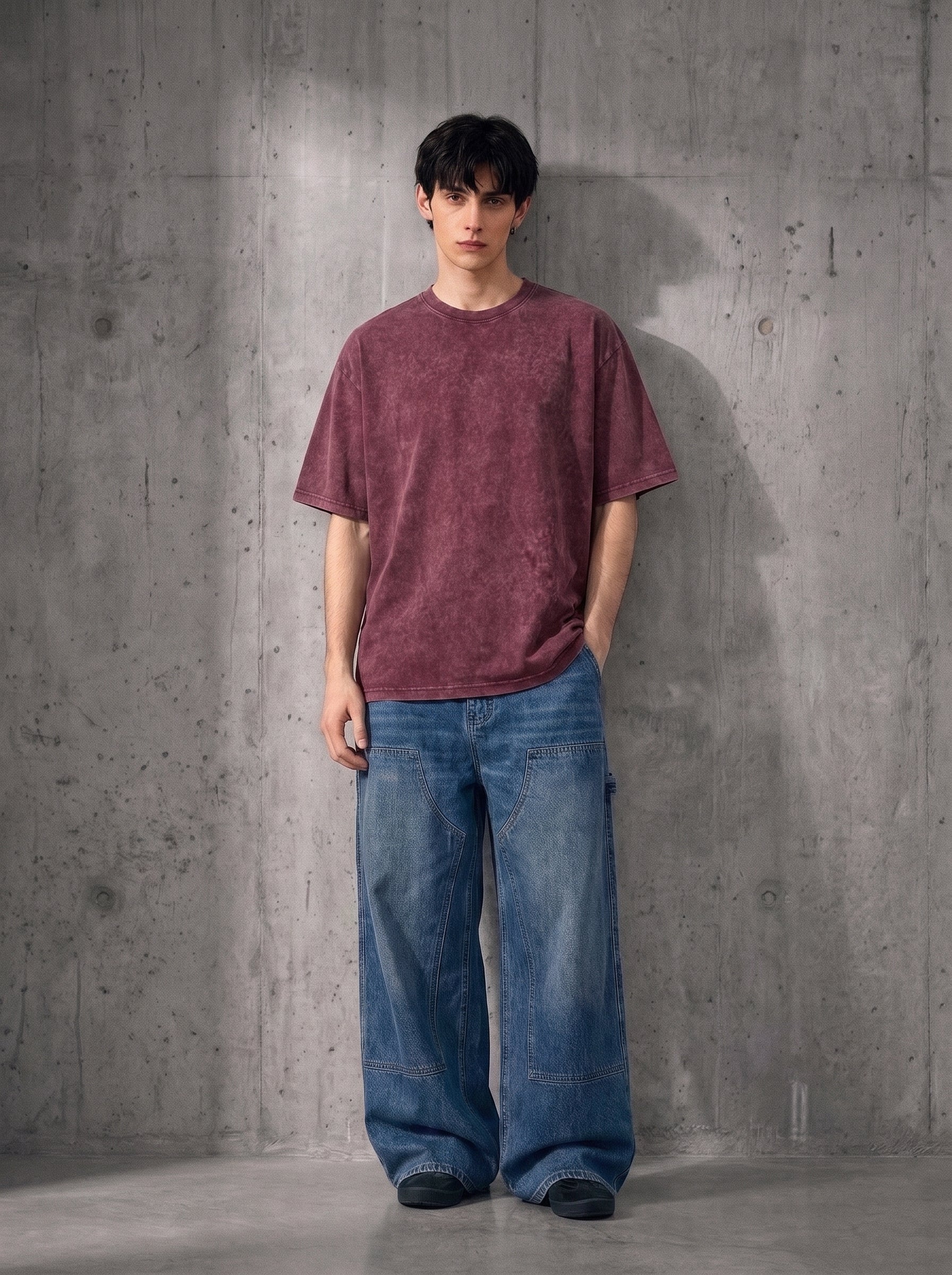 Washed Oversized Vintage Burgundy