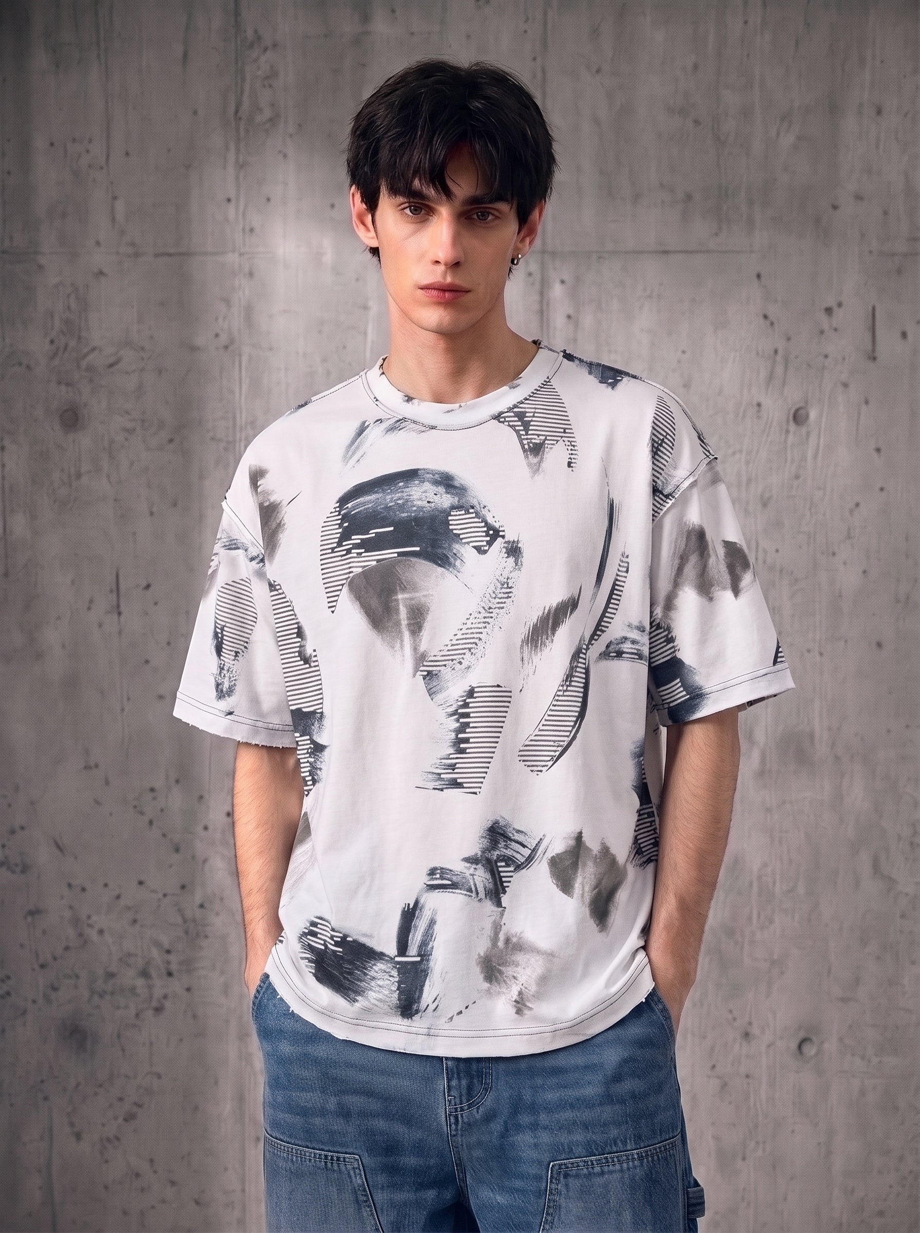 Oversize Splatter Tee - White