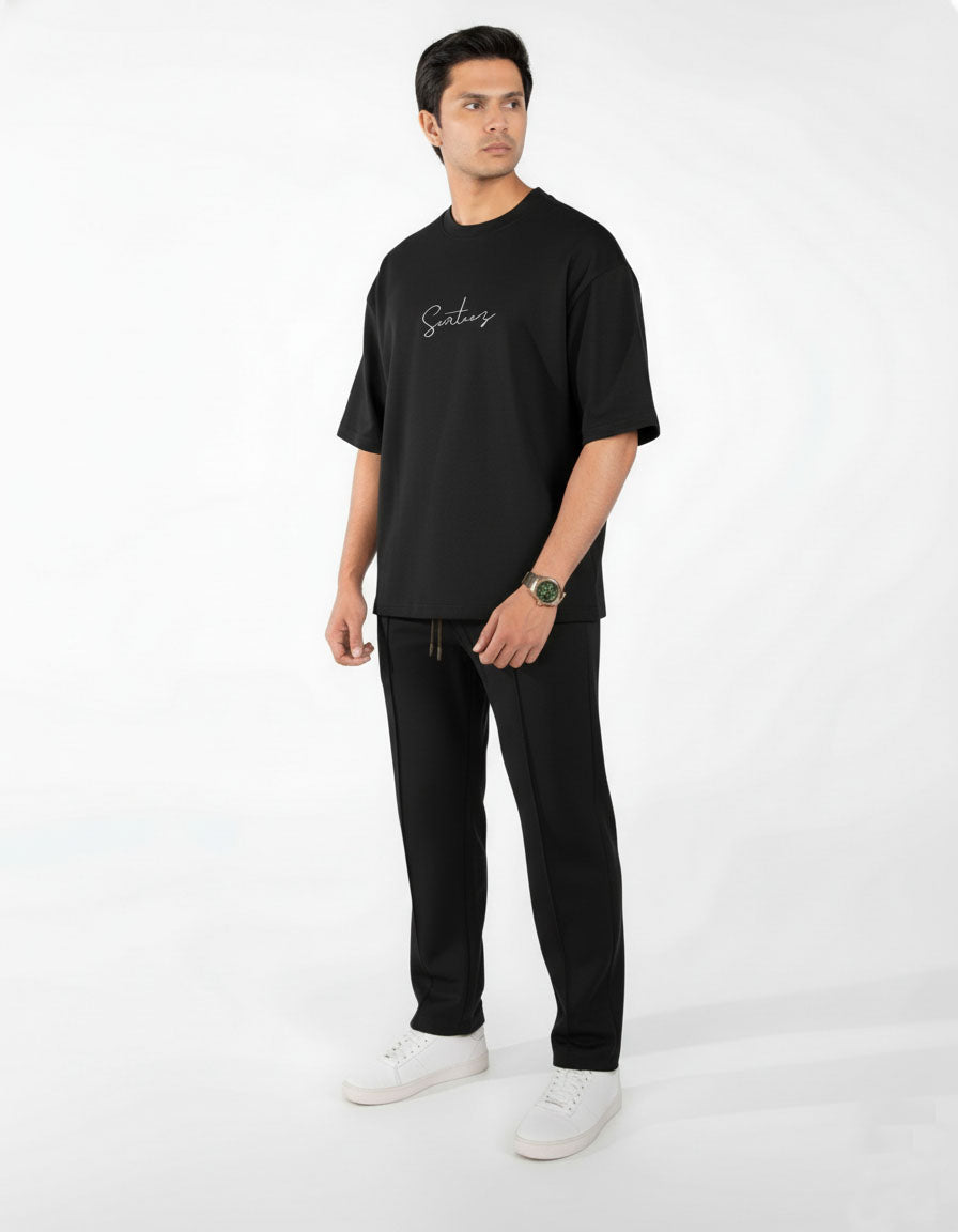 Black Interlock Co-ord Set