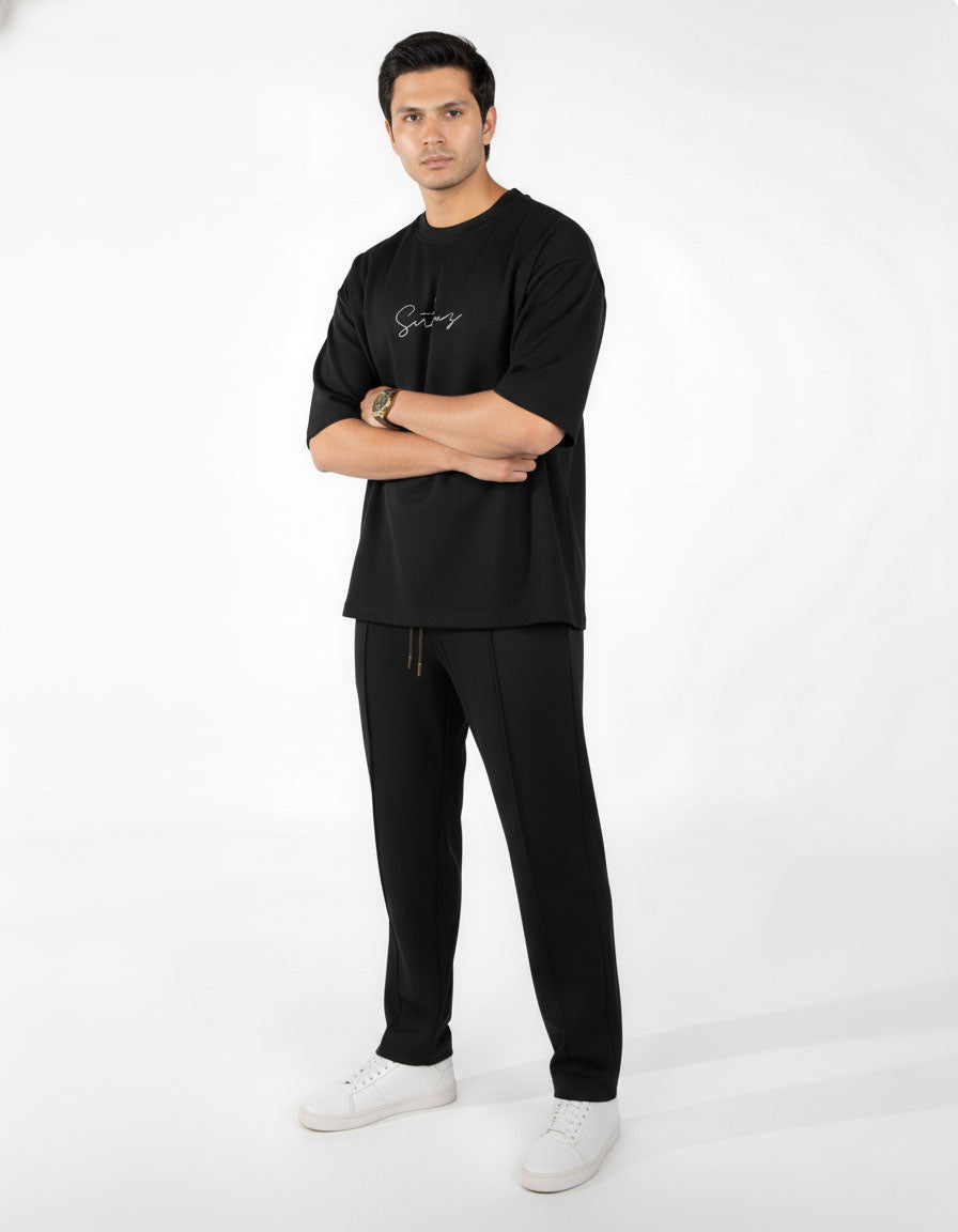 Black Interlock Co-ord Set