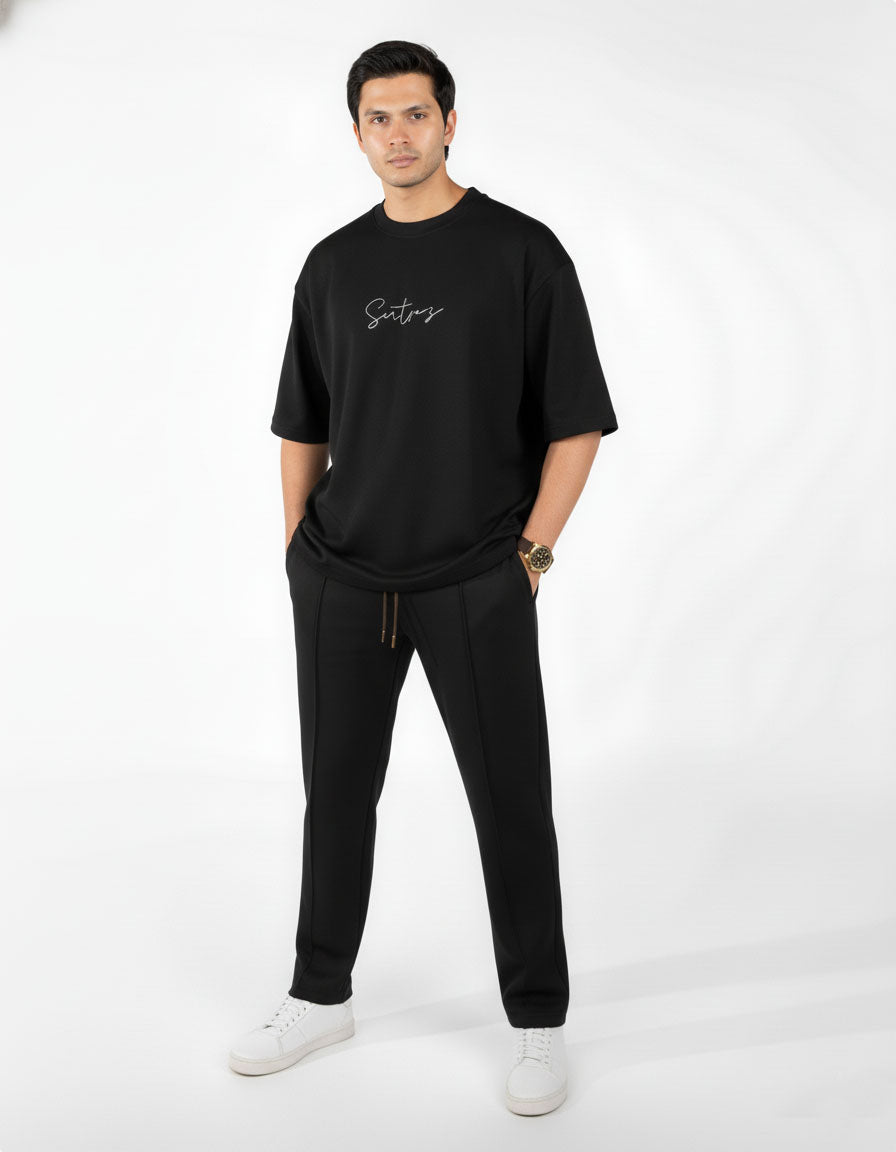 Black Interlock Co-ord Set