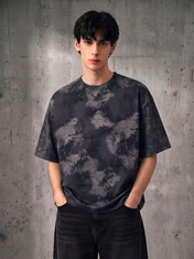 Vintage Washed Oversized Boxy Tee - Black