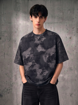 Vintage Washed Oversized Boxy Tee - Black