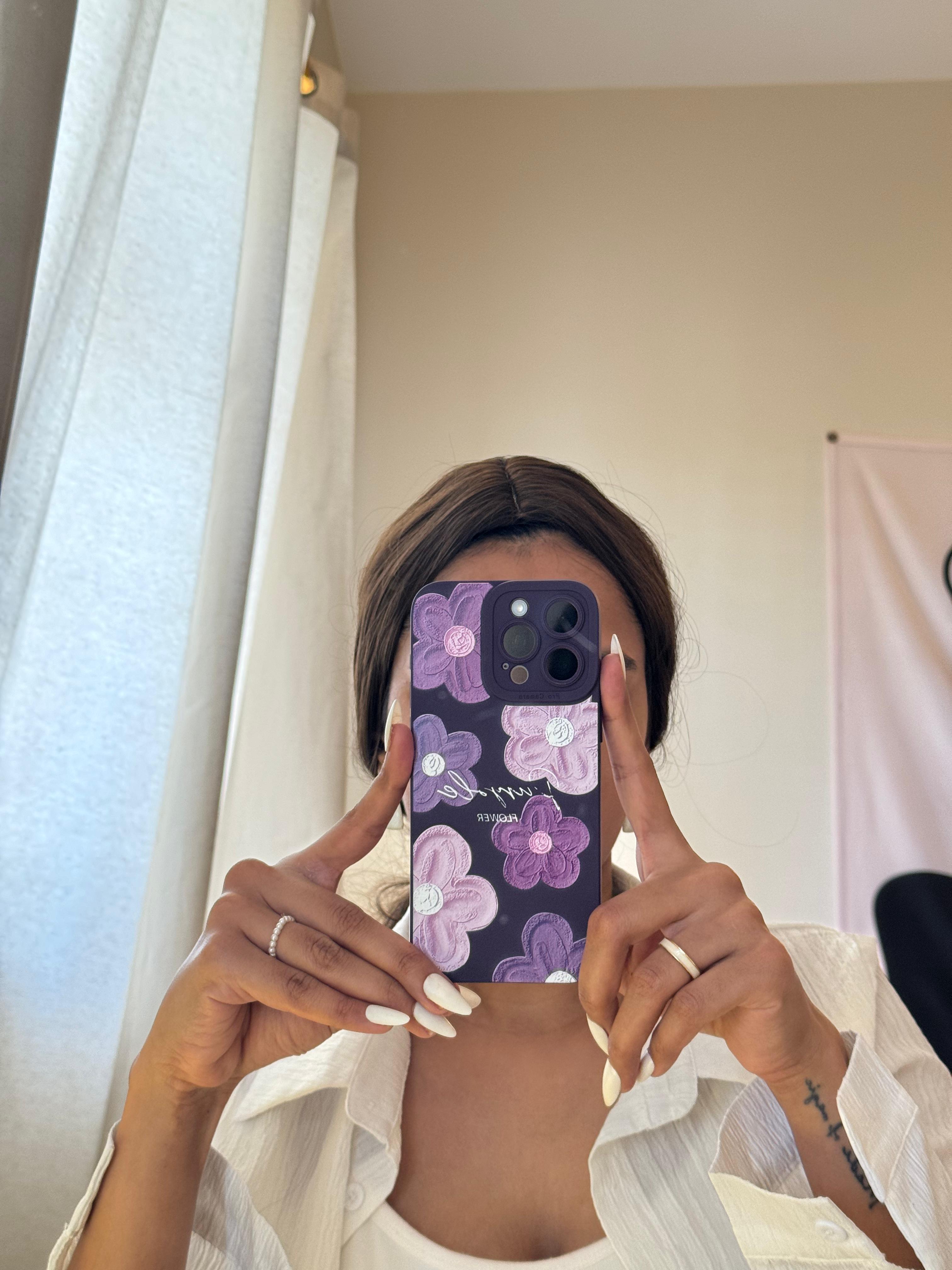 Indigo Purple Floral Mobile Case