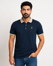 Navy Blue Contrast Polo Tee