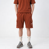 Rust Terry Cargo 3 Quarter Shorts