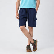 Navy Terry Cargo Shorts