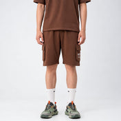 Brown Terry Cargo Shorts