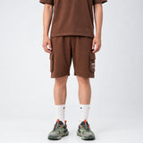 Brown Terry Cargo Shorts