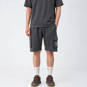 Charcoal Terry Cargo Shorts