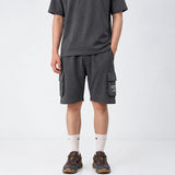 Charcoal Terry Cargo Shorts