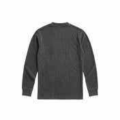 Waffle Knit Henley - Charcoal