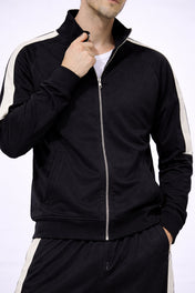 Black Mock Neck Zipper Tracksuit