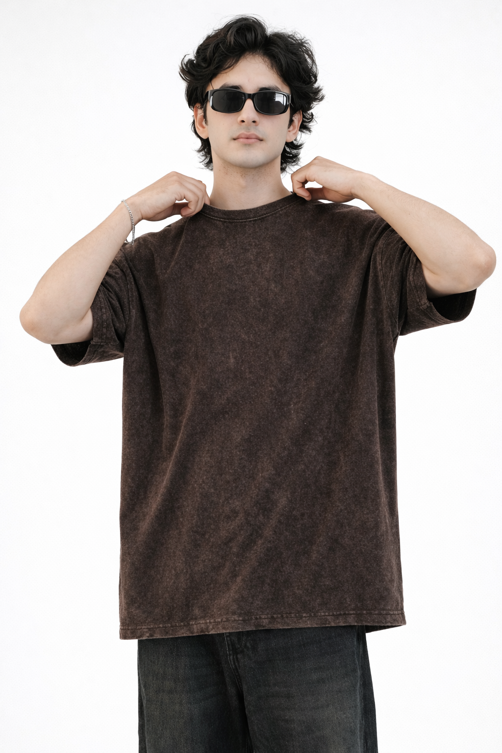 Washed Oversized Dark Brown