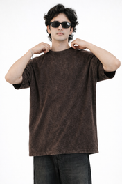 Washed Oversized Dark Brown