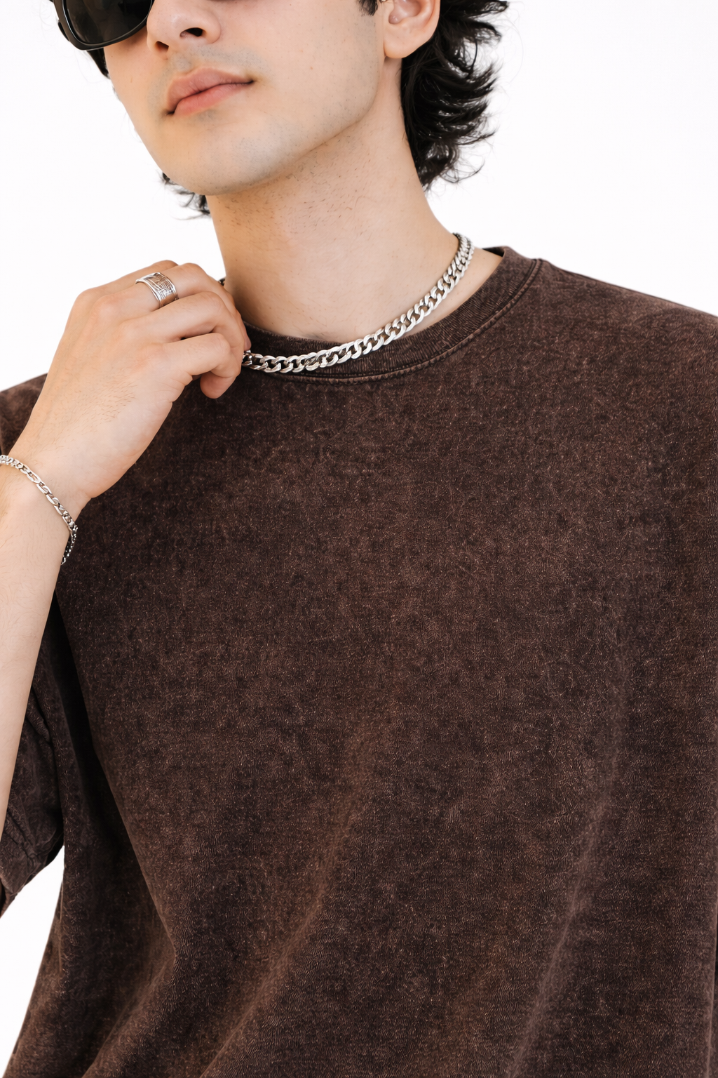 Washed Oversized Dark Brown