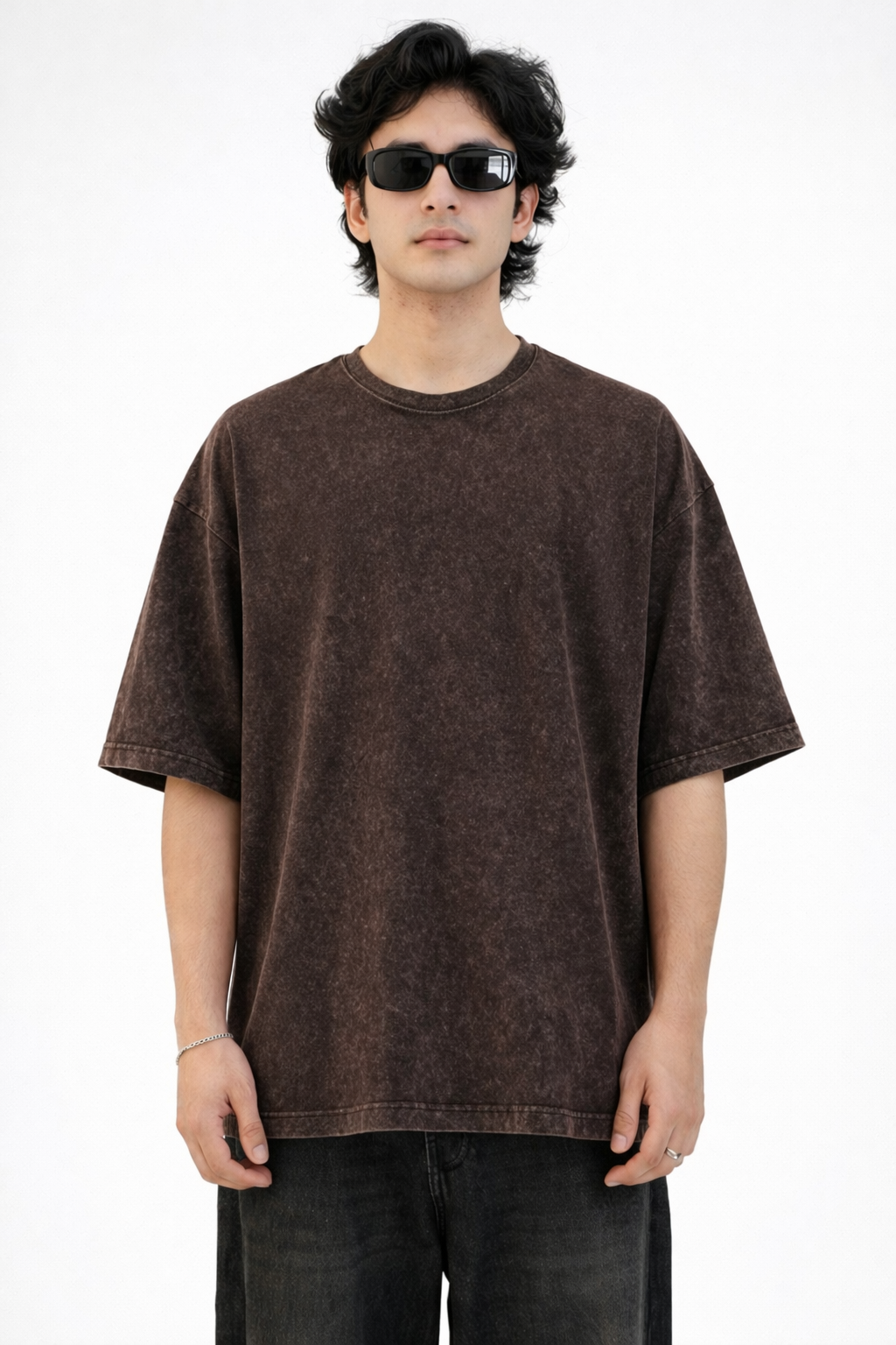 Washed Oversized Dark Brown