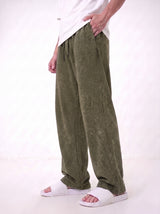 Washed Cotton Trouser - Olive