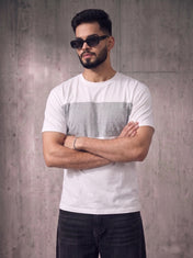 Grey White Colorblock Tee
