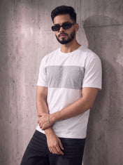 Grey White Colorblock Tee