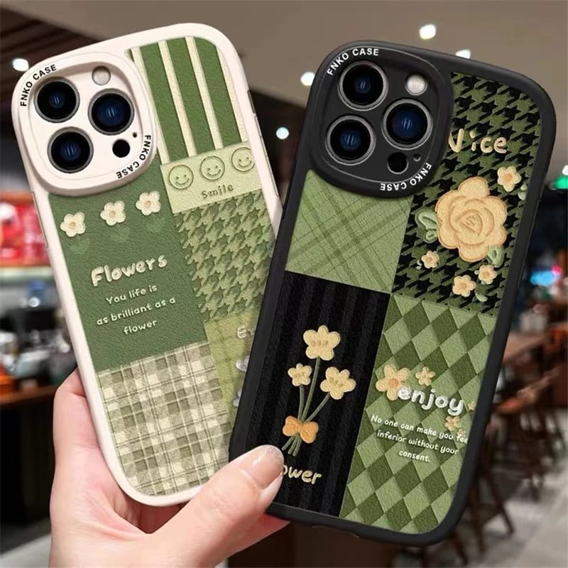 Flower Soft Lambskin Black Mobile Case